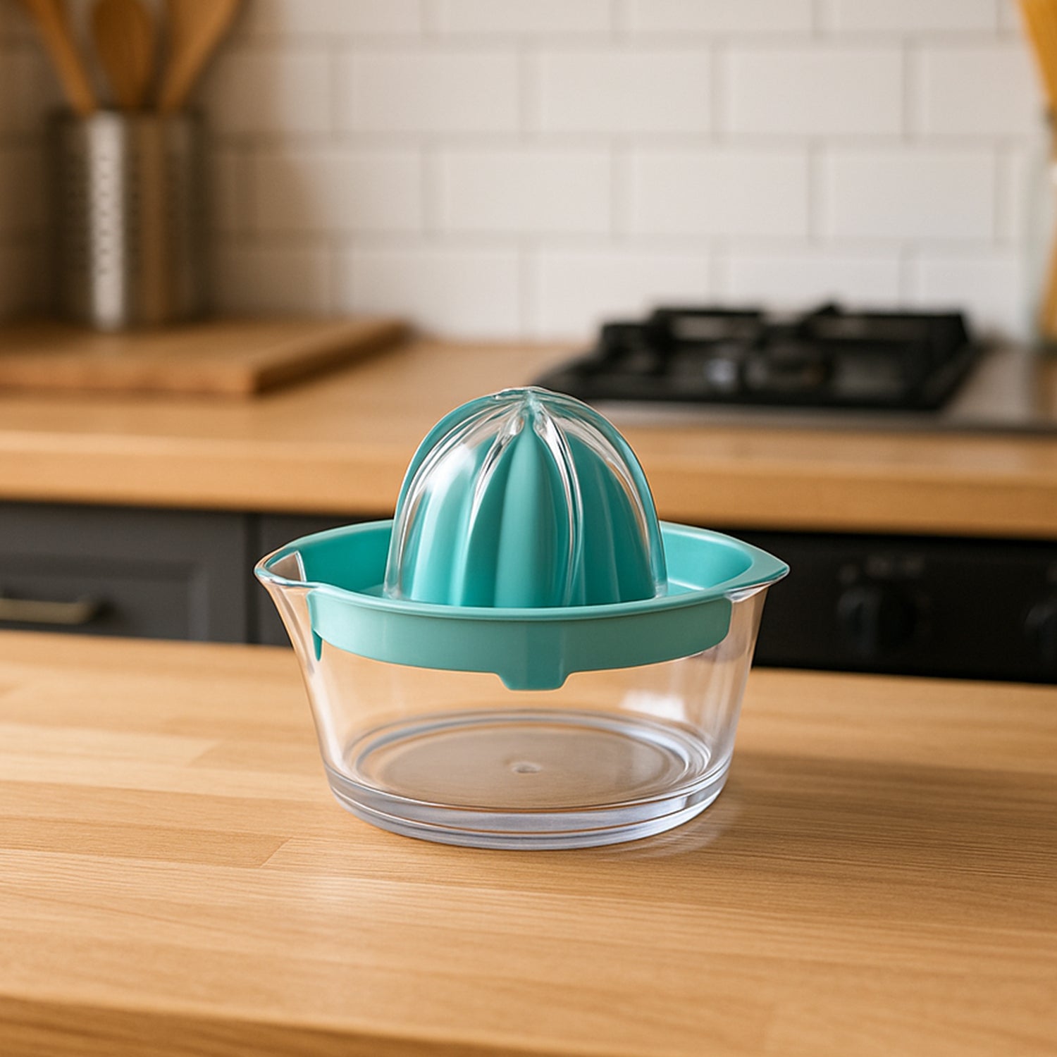 BPA-Free Manual Citrus Juicer with Lid & Pourer – Easy Hand Press for Fresh Juice