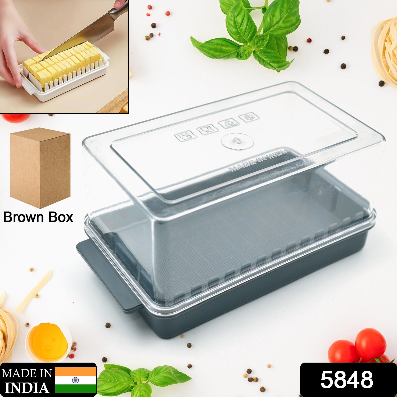 Butter Storage Box With Slicer For Easy Cutting cheese Butter Organizer Dispenser For Kitchen Refrigeratortransparent Plastic Butter Box With Lidbutter Cutter Slicer Storage Tray (1 Pc)