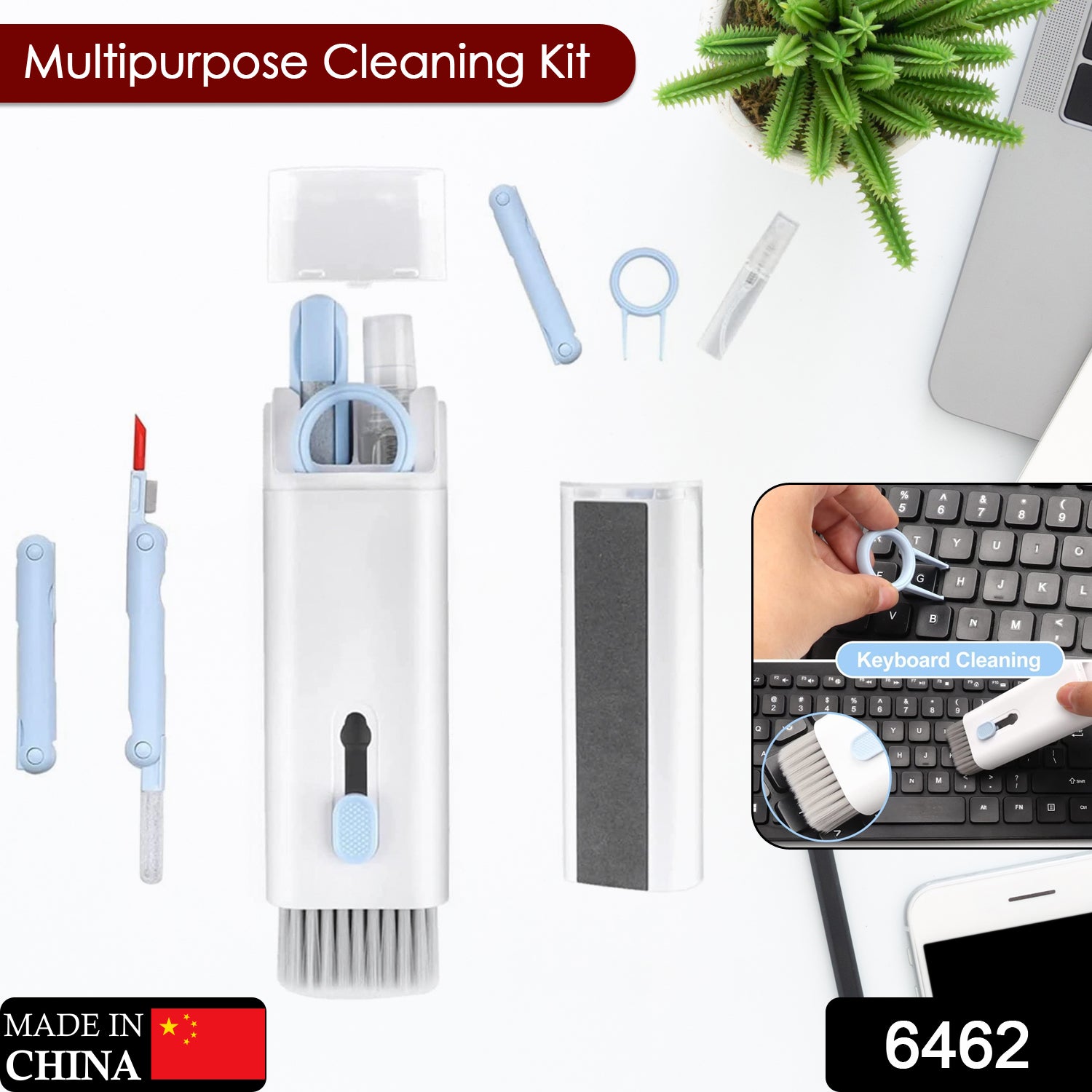 7 In 1 Electronic Cleaner Kit Cleaning Kit For Monitor Keyboard Airpods Screen Dust Brush Including Soft Sweep Swipe Airpod Cleaner Pen Key Puller And Spray Bottle