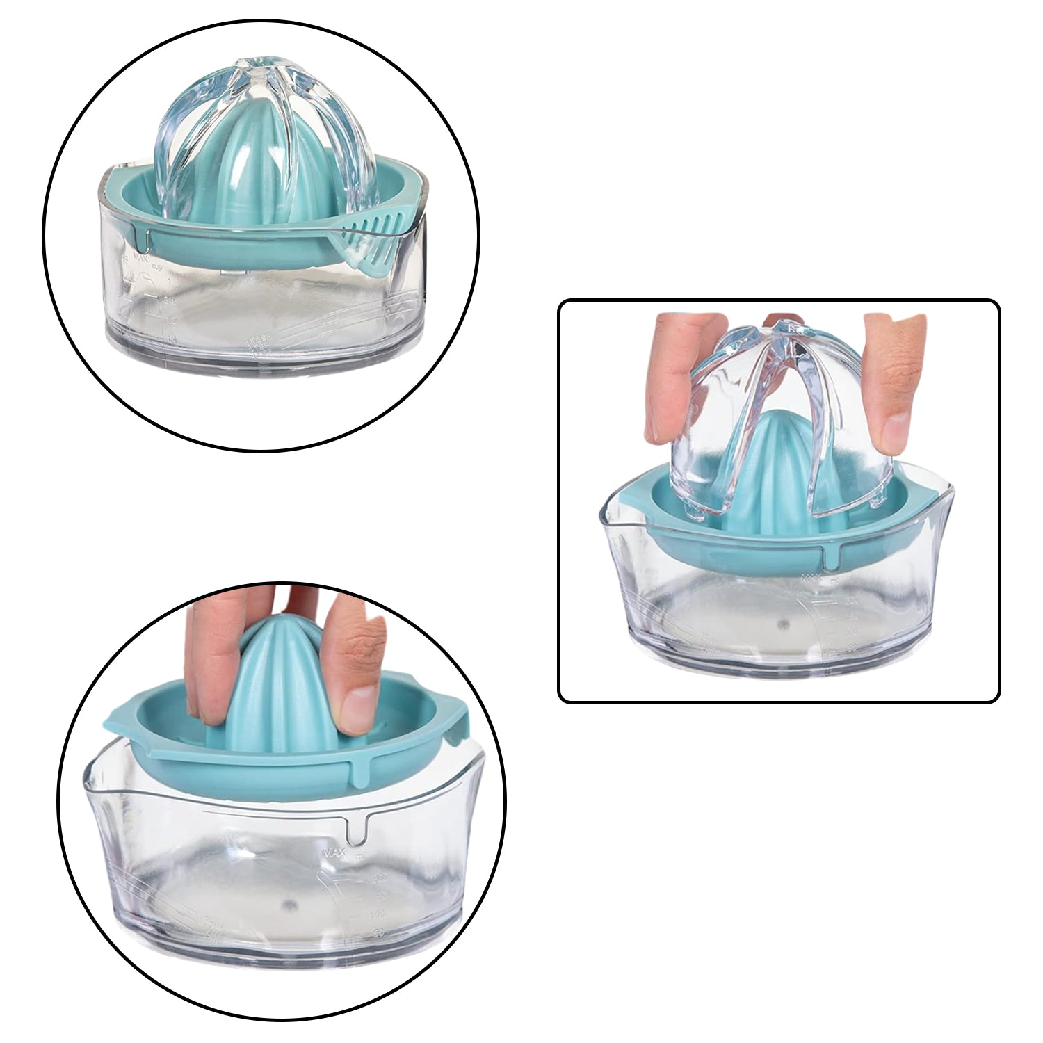 BPA-Free Manual Citrus Juicer with Lid & Pourer – Easy Hand Press for Fresh Juice